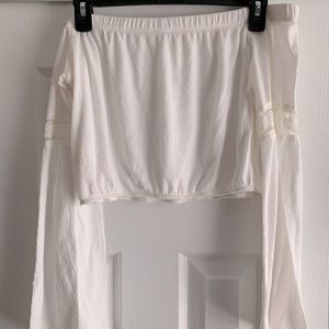 strapless long sleeve top